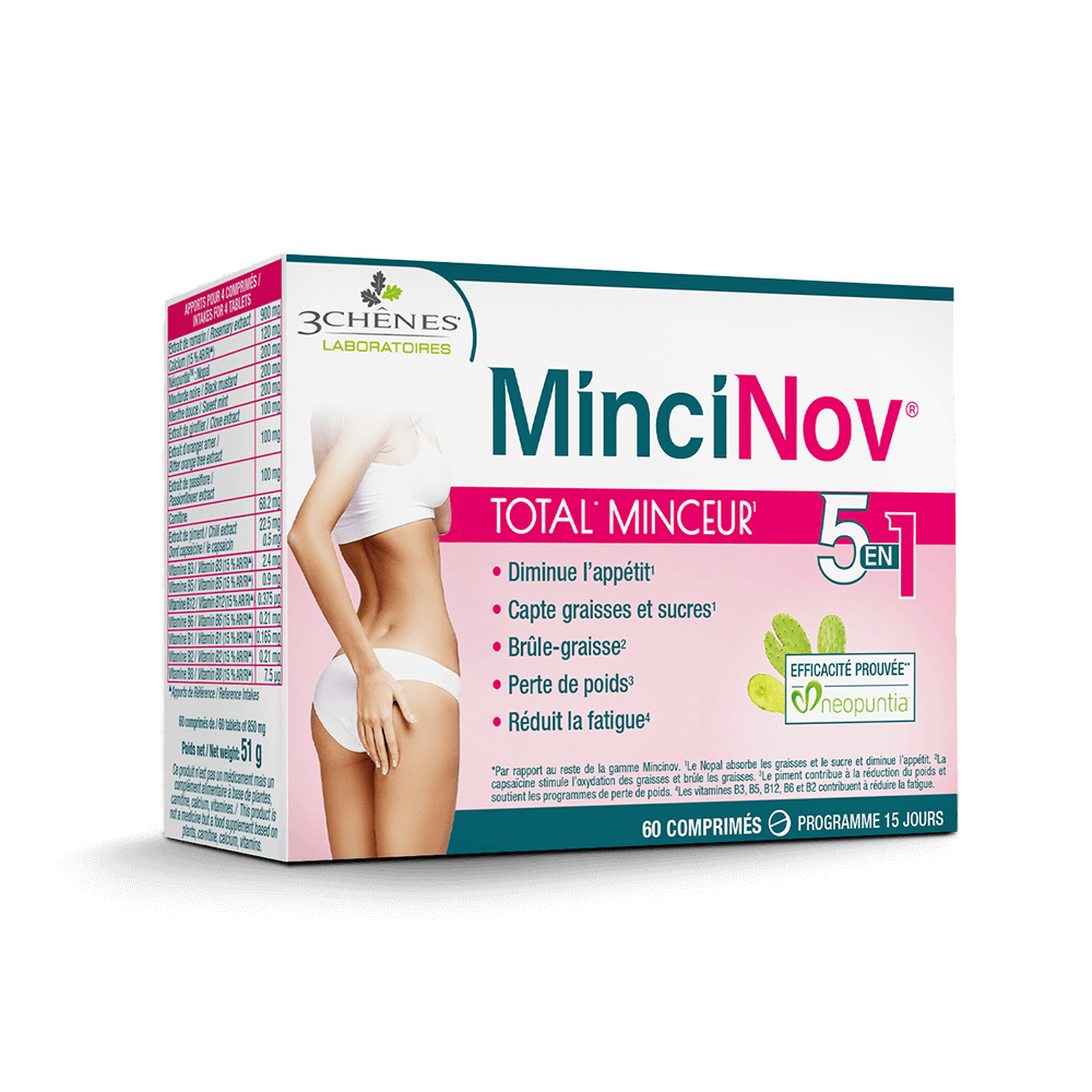 MINCINOV - TOTAL MINCEUR 5 en 1 - COMPRIMES - 3CHENES