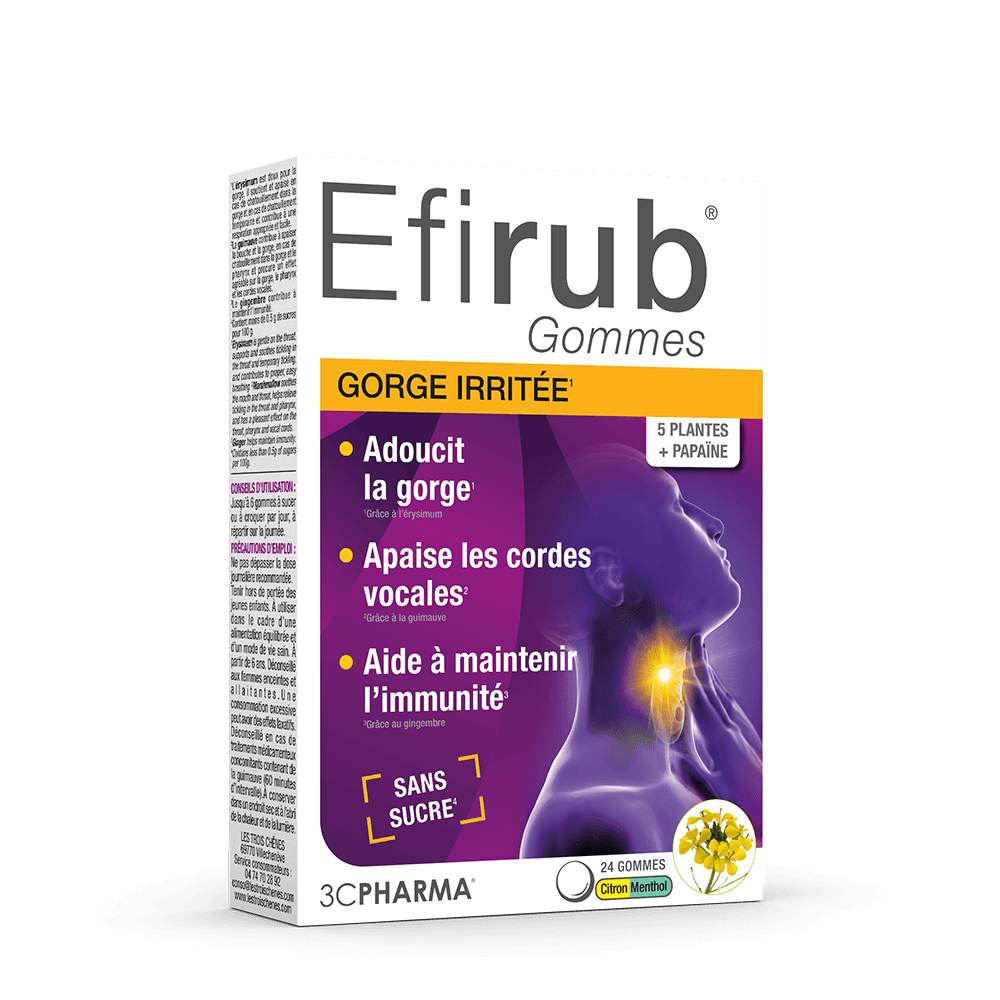 EFIRUB GOMMES -GORGE IRRITÉE - 3CPHARMA