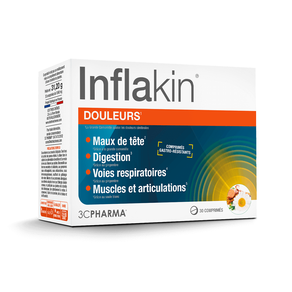 INFLAKIN - DOULEURS - 30 COMPRIMES - 3CPHARMA