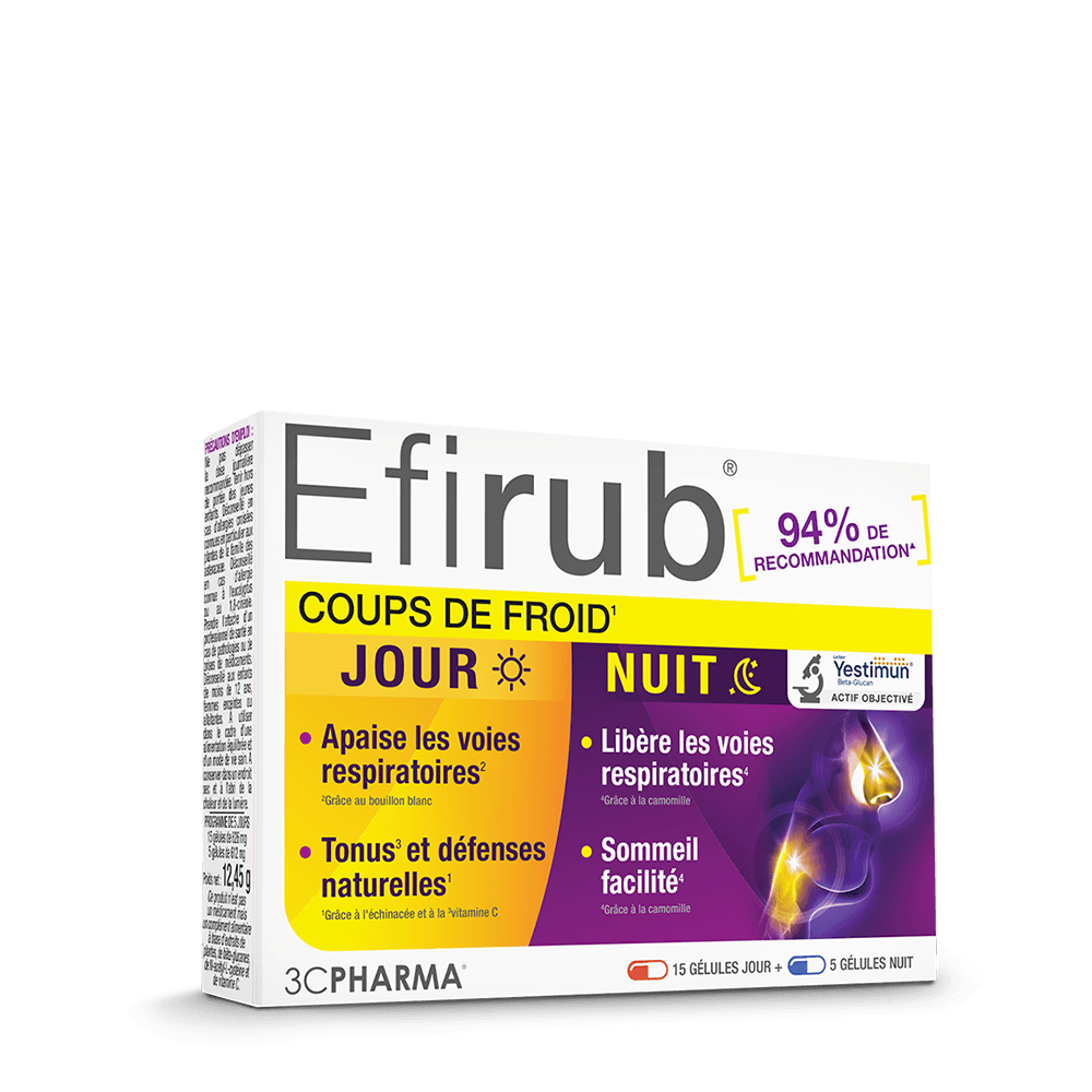 EFIRUB - COUPS DE FROID - JOUR NUIT -GELULES - 3CPHARMA